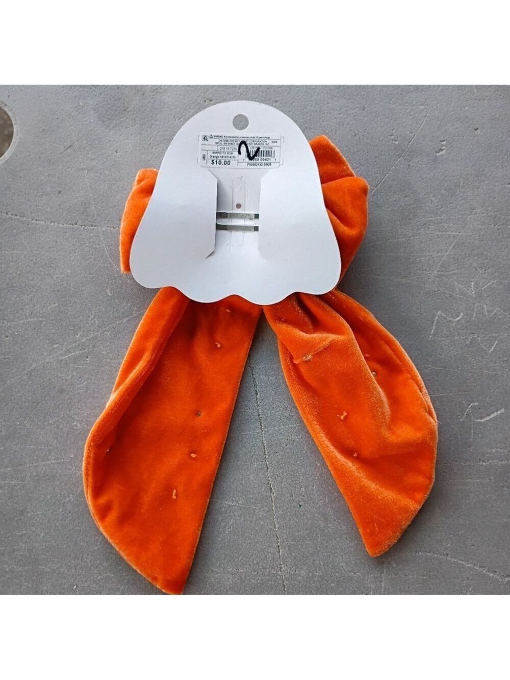 ๐ป Halloween Velvet Bow Hair Clip - Orange - Picture 5 of 6